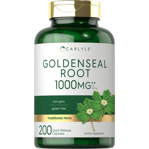 Carlyle Goldenseal Root Capsules 1000mg | 200 Count | Traditional Herb Supplement | Non-GMO, Gluten Free