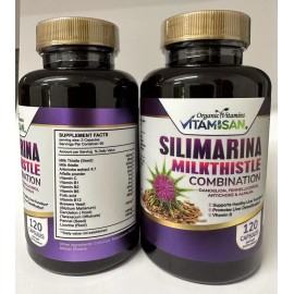 Organic vitamin Milk Thistle Silimarina 120 Capsules Made in USA extra Strength