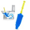 Toilet Plunger and Unblocker Set with Clearing Drains-Blue and Yellow