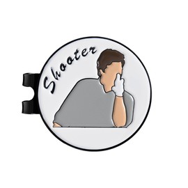 ZEETY Funny Golf Ball Marker with Magnetic Hat Clip – Golf Accessories for Men and Women, Great Golf Gift for Players with Attitude (Shooter)