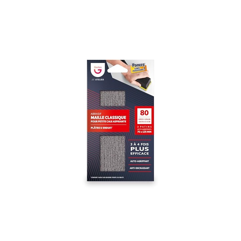 Gerlon 3 x Abrasives 70 125 for Dust-free Sanding, 80