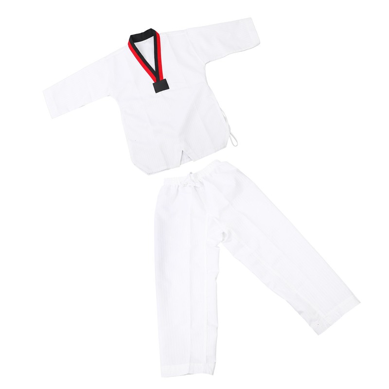 Taekwondo Uniform Striped Model Polyester Cotton with Belt Martial Arts