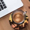 Pznen Tropical Island Sunset Coasters for Drinks Beautiful Nature Landscape