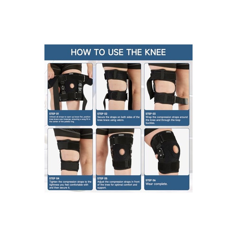 Hocafer- Rodillera Profesional Ajustable, Soporte Estable de La Rodilla de