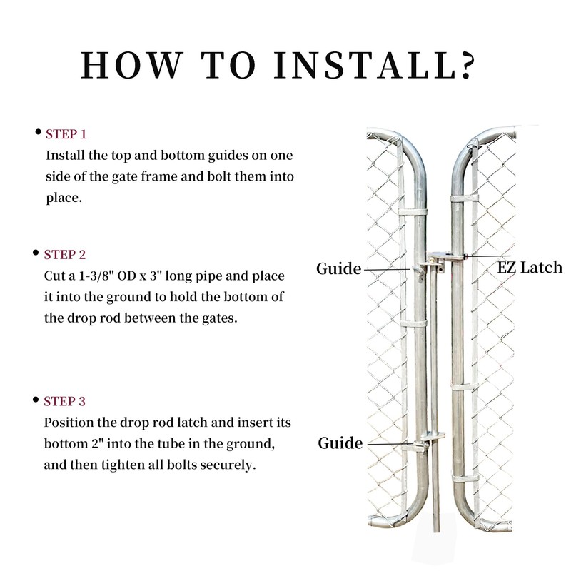 HITTITE 36" Chain Link Drop Rod for Double Gate, Pull