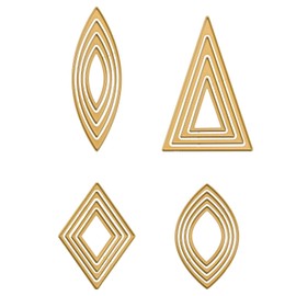 Vaessen Creative Cutting Dies Set - Basic Shapes - 16 pcs of 0.6 x 1.5" to 2 x 2.9" - for Mini Machine - Card Making Supplies - for Scrapbooking and Paper Crafts