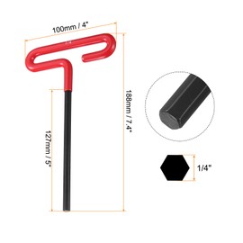 HARFINGTON T Handle Hex Key Wrench 1/4" SAE Long T-Key Hexagon Wrenches Spanner Repair Tool with Cushion Grip