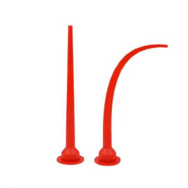 Dzrige 2 Pieces Caulk Gun Extension Nozzle, Curved Caulking Tip, Reusable Caulking Nozzle Applicator, Replacement Extension Tool Supplies Applied in the Construction, Red