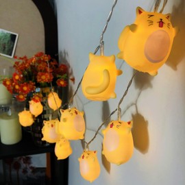 Cute Totoro Light 1.65m 10LED Totoro Night Light Chinchilla String Lights Battery Powered for Kid's Bedroom Birthday Christmas Holiday Decoration (Yellow Totoro)