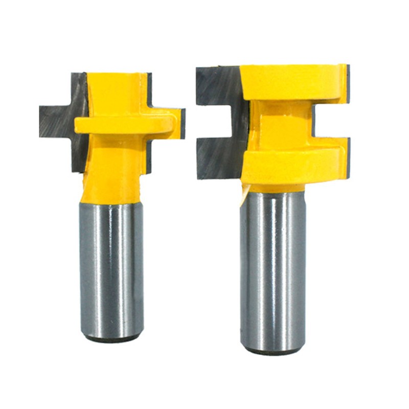 2Pcs Router Bit Cemented Carbide Slotting Cutter Bit 1/4in Shank