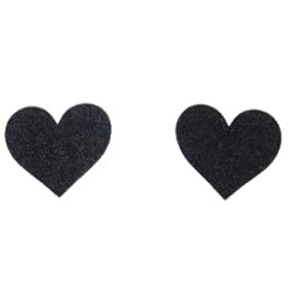 Western F.a.s.h.i.o.n Heart Glitter Pasties (Black)