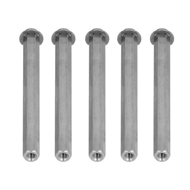 5Pcs Long Rod Nut Hex Coupling Female Threaded Straight Bar