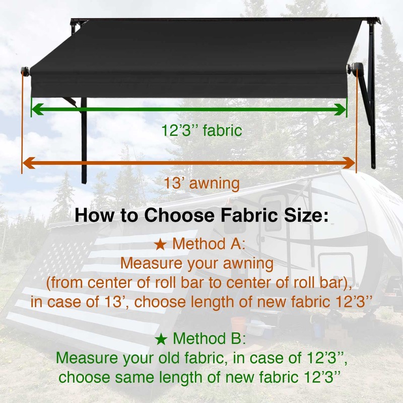 Leaveshade RV Awning Fabric Replacement Motorhome Camper Trailer Awning Fabric