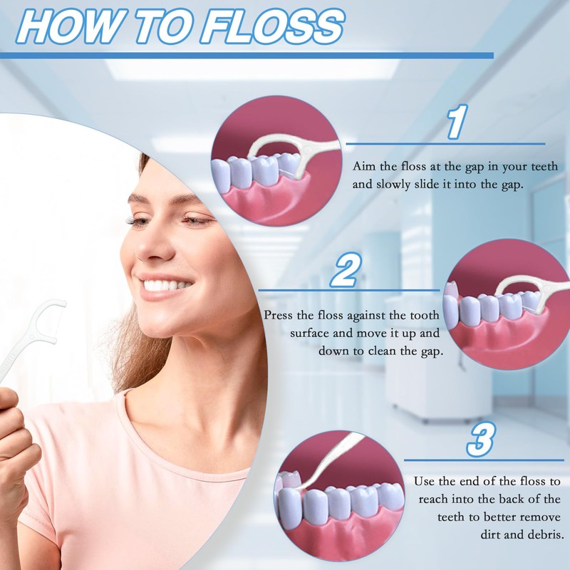 200 Count Tooth Floss Picks, Double Cleaning Tooth Picks Flossers