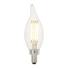 Westinghouse 5317000 4.5 Watt (60 Watt Equivalent) CA11 Dimmable Clear Filament LED Light Bulb, Candelabra Base
