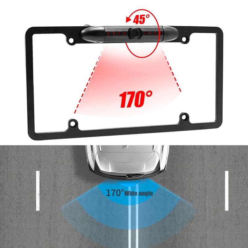 License Plate Backup Camera, Waterproof IP68 Backup View Camera, Car