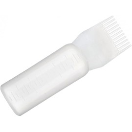 White Brush Bottle with Comb, Shampoo Hair Color Hair Dyeing Bottle, Oil Applicator Bottle for Hair, Applicator Brush Bottle for Roots Dyeing Shampoo Bottle Oil Comb Applicator Brush Bottles