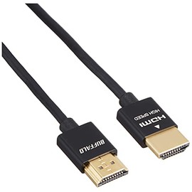 BUFFALO BSHD3S15BK HDMI Cable, Slim Type, 3.9 ft (1.5 m)