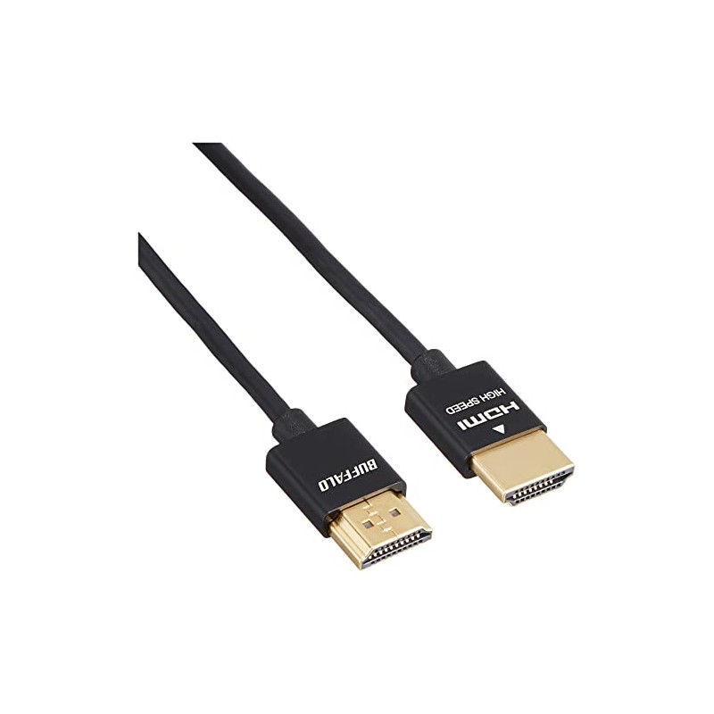 BUFFALO BSHD3S15BK HDMI Cable, Slim Type, 3.9 ft (1.5 m)