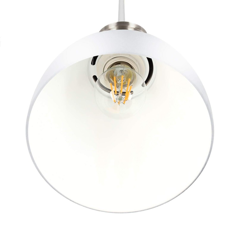 LED Universum "Steve" Pendant Light, Metal White with Silver Base,