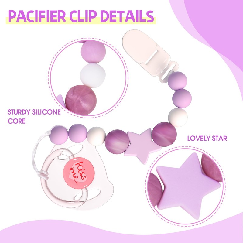 Aori Pacifier Clips for Baby Dolls - Silicone Pacifier Holders