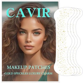 Makeup Patches - Gold - Face Glitter Makeup Speckles - Glow Up Makeup Patches - Face Glitter Speckles Patches - Cute Glitter Makeup Accessories for Women - Cosmetic Glitter for Face - 4Count