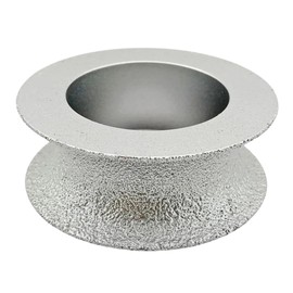 Concave Abrasive Bullnose Angle Grinder Grinding Wheel (25mm Grinding Edge) Tool Brazed for Stone, Marble, Granite, Ceramic, Quartz & Artificial Stone (74mm Wide - 20mm Hole)