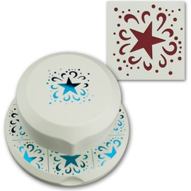 Artoz Flying Punch, Star with Ornament, Freely Positionable Hole Punch for Card Making, Christmas Advent Invitations, Greeting Cards