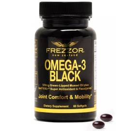 FREZZOR Omega-3 Black Green Lipped Mussel Oil Capsules - 1 Bottle, 60 Count