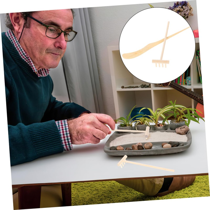 VILLFUL 1 Set Mini Zen Garden Tools Rake Accessories for