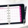 Pocket Fuchsia Flare Month on 2 Pages Tabbed Calendar Refill,