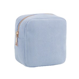 Cosmetic Bag Small for Handbag with Metal Zip, Make Up Bag Small, Mini Makeup Bag Women's Toiletry Bag Women's Travel Essentials, Bag Cord Fabric White for Toiletry Bag, blue, Modernity