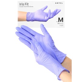 [ANYCL] Meisei Nitrile Gloves, Disposable Gloves, Purple, Pack of 200, Medium Size, Hospital Use, Food Sanitation Act, Nitrile Gloves, Powder Free, Rubber Gloves, Thin, Left and Right Hand, Medical