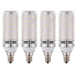 RAYHOO Candelabra LED Bulbs Incandescent 80-100W Bulb Equivalent, Standard Medium E12 Base,1000Lumens Non-Dimmable,4 Pack(Warm 3000K))