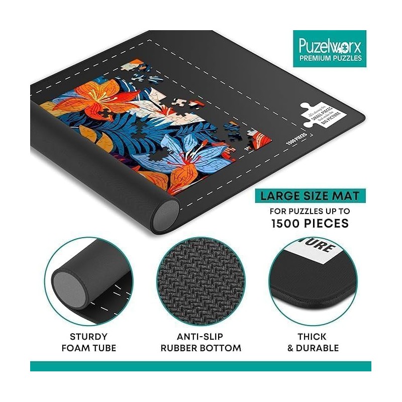 Point Games Rubber Puzzle Mat, Jigsaw Roll Up Mat for