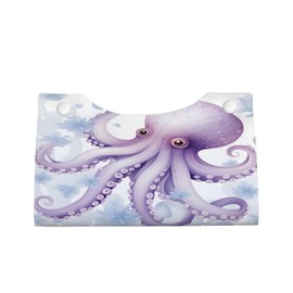 DXTKWL Tissue Box Cover Watercolor Cute Purple Octopus Rectangle PU Leather Tissue Box Holder for Car Bathroom Bedroom Desk Tabletop Decor