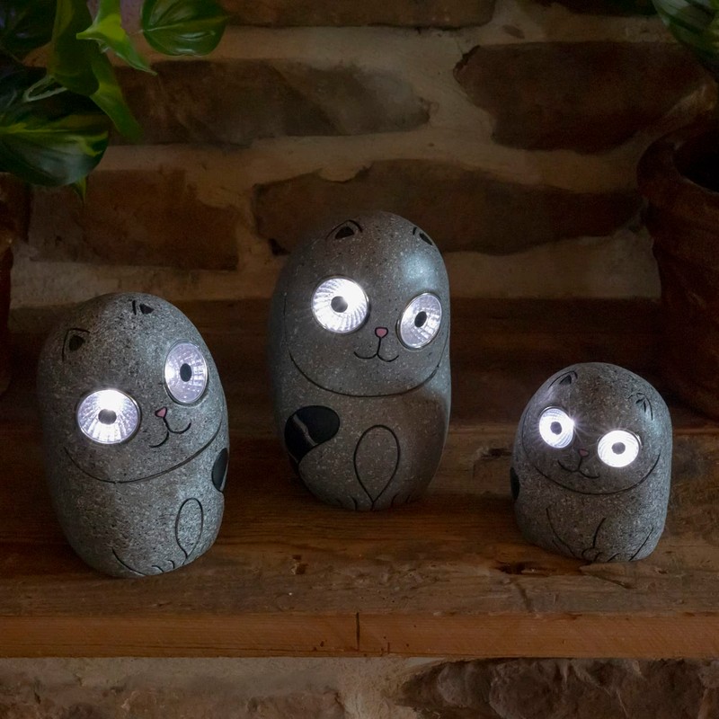 Zaer Ltd. Set of 3 Solar Animals with Light-Up Eyes