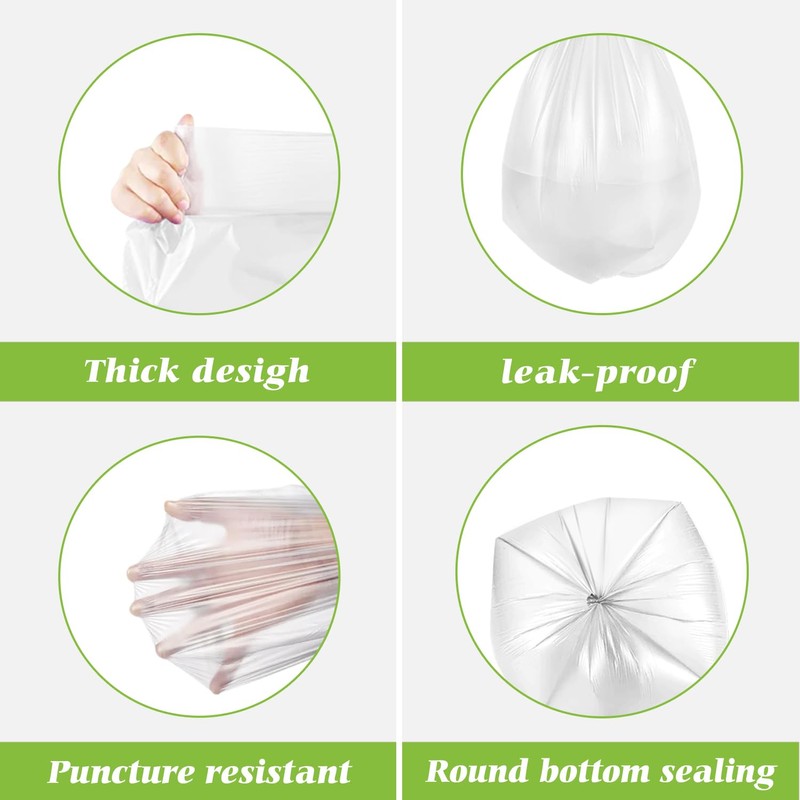 2 Gallon 100 Counts Strong Trash Bags Garbage Bags by