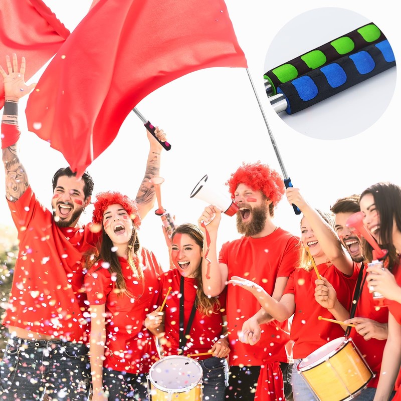 6.5ft (200cm) Telescopic Handheld Flagpole, 2 Pcs Retractable Banner Pole