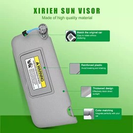 UMISHI Gray Left Driver Side Sun Visor With Vanity Light For Honda Accord 2008-2017