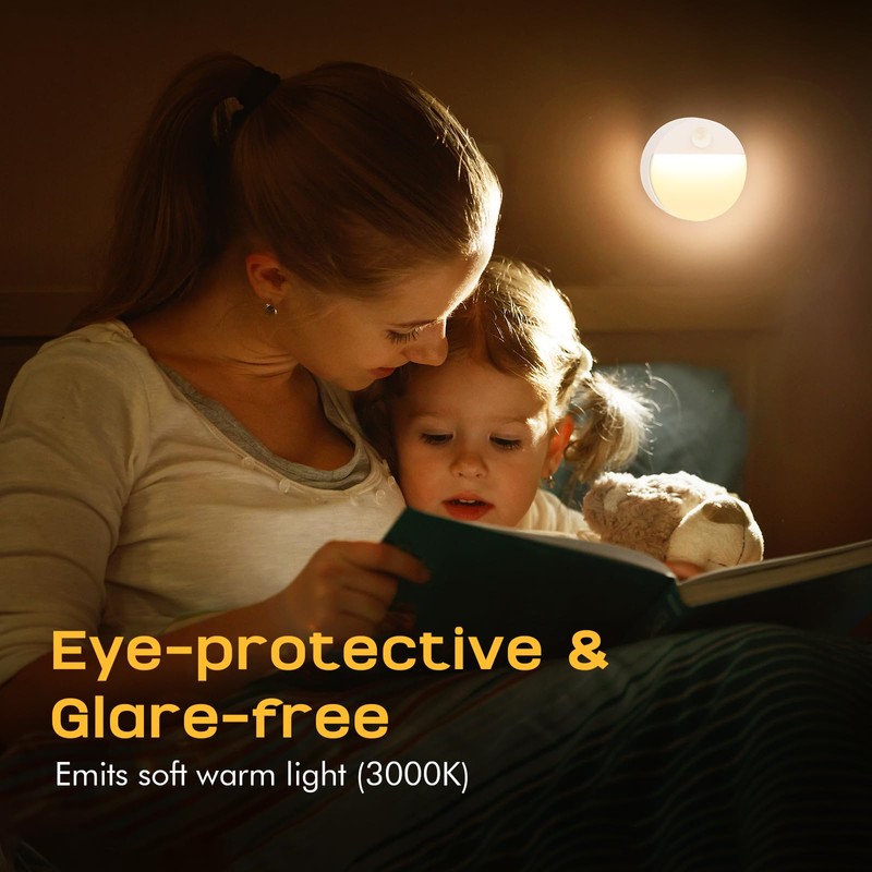 Guankai 8 Pack Motion Sensor Stair Light for Indoor, Battery
