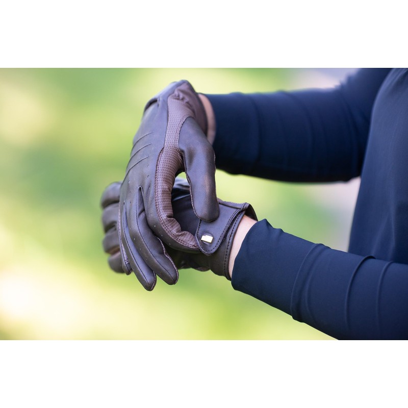 Roeckl Sports Malaga Riding Gloves Tournament Summer Gloves, Mocha Antique
