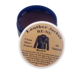 All Natural Leather Re-nu Beeswax Conditioner. Cleans, Shines and Protects. Great for Jackets, Purses, Shoes, Boots and Multi-Use. (8oz Brown Leather 1 Pack)