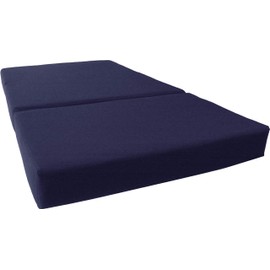 D&D Futon Furniture Navy Solid Twin Size Shikibuton Trifold Foam Beds 6 Thick x 39 W x 75 inches Long, 1.8 lbs high Density Resilient White Foam, Floor Foam Folding Mats.