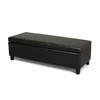 Stratford Black Leather Storage Ottoman