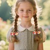 Apple Ribbon Hair Bows for Girls Kids Back to School