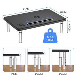 suptek Monitor Laptop Stand,Monitor Laptop Stand Riser for Desk,3 Height Adjustable,Laptop Computer Stand With Metal Vented Platform for Laptop, PC, Printer(MST003M)