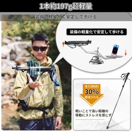 Naturehike公式ショップ トレッキングポール 折りたたみ式 2本セット 登山 ストック カーボン+アルミ 197g/本 ウォーキングポール 山登り 軽量 ハイキング コンパクト アウトドア 男女兼用
