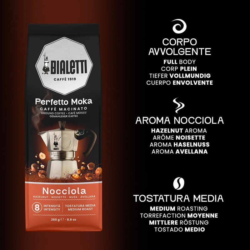 Bialetti - Perfetto Moka Nocciola: Ground Coffee Medium Roast Hazelnut