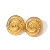 TONLUYAX Swirl Earrings Gold Statement Shell Earrings Women Vintage Hammered Earrings